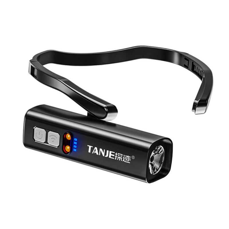New ear-hook headlamp, high-intensity, ultra-bright, rechargeable, designed for outdoor hiking and fishing, with long battery life and sensor-activated design.